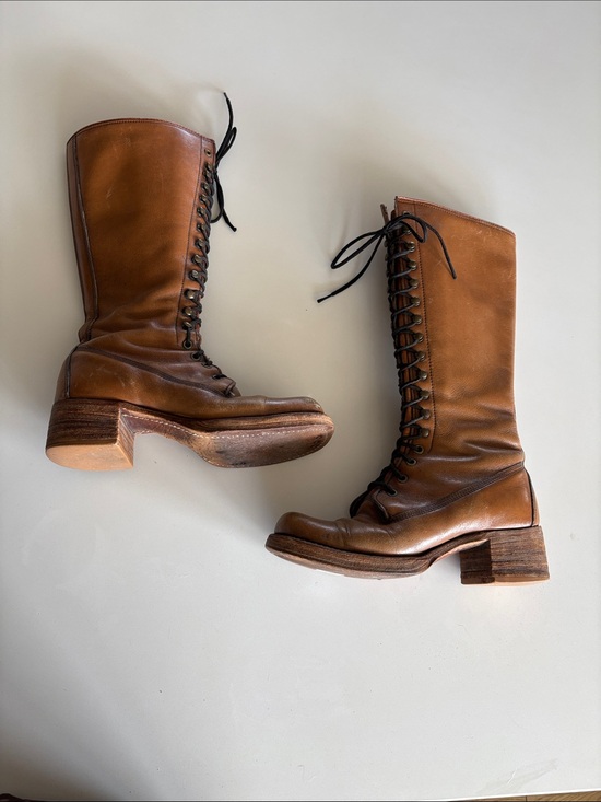 Frye Shoes - Frye Lace up Boots Black Label Vintage Lace-Up made in the USA Women's Boots